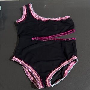 platnium swimwear size 14 kids black and Pink One Piece Swimsuit ferrarini